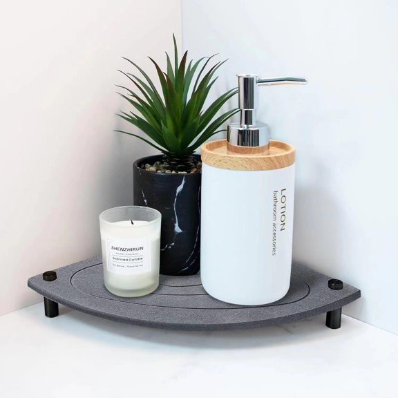 Stone Drying Tray, Diatomite Instant Dry Sink Organizer for Bathroom Kitchen Counter, Water Absorbing Stone Tray for Sink Sponge Soap Holder Dispenser, Fast Drying Sink Caddy