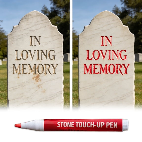 Stone Engraving Touch Up Marker Pen Strong Coverage for Lettering on Outdoor Stone Surfaces 5.5 Inch