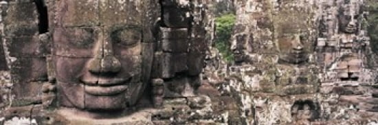 Stone Faces Bayon Angkor Siem Reap Cambodia Canvas Art - Panoramic Images (36 x 12)