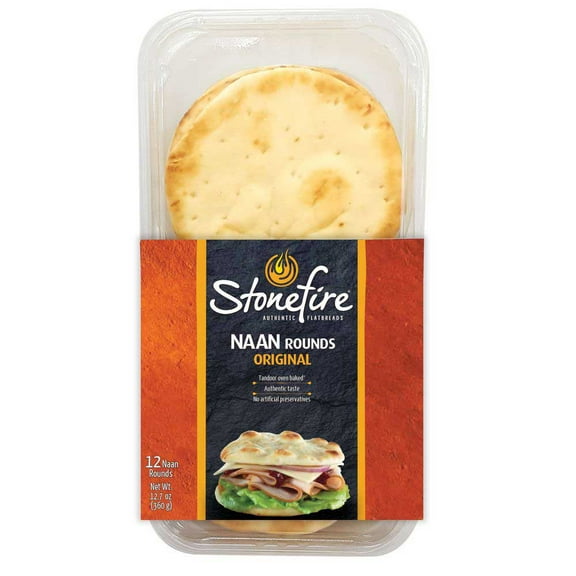 Stone Fire Original Round Naan - 12 count per pack -- 12 packs per case.