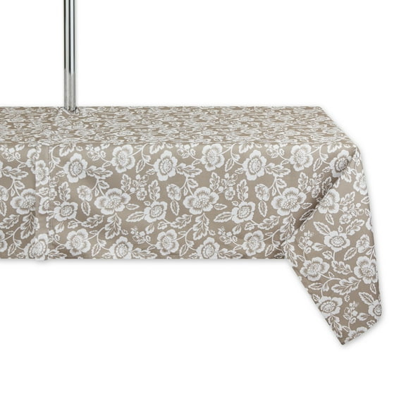 Stone Floral Print Outdoor Tablecloth with Zipper, 60x84