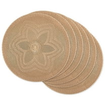 Stone Floral Woven Round Placemat Set/6