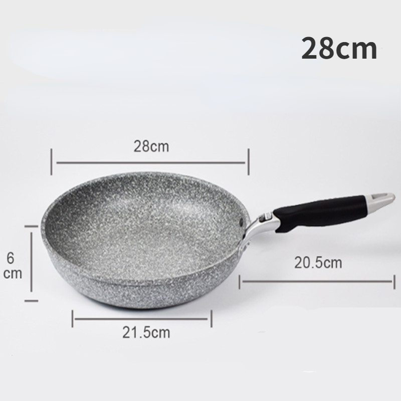 Stone Frying Wok Pan Nonstick Ceramic Pot Induction Fryer Steak