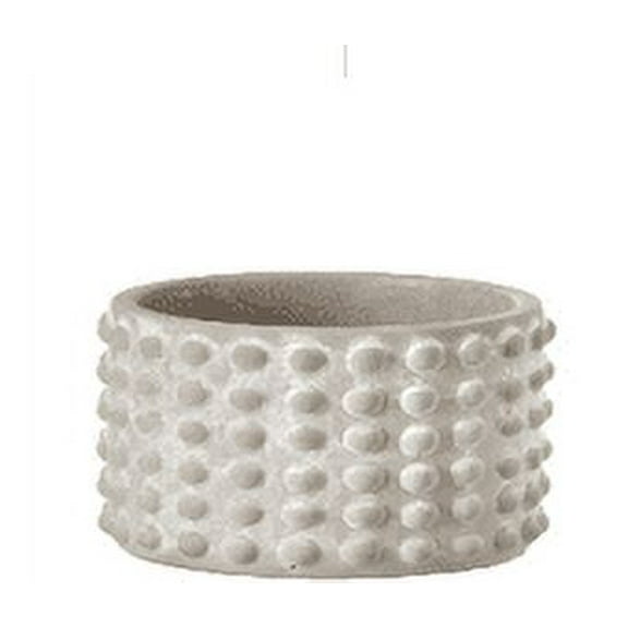 Stone Geo Dotted Pot 4" x 5" Diameter weathered/white