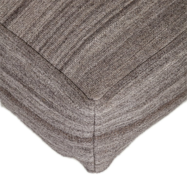 Stone Gray And Brown Pouf Stone Gray And Brown Pouf