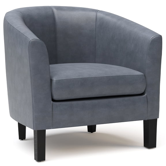 Stone Grey Upholstered Tub Chair with Wood Legs for Living Room, Office