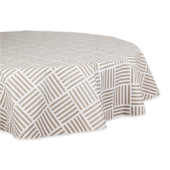 DII Stone Grid Vinyl Tablecloth 70 Round