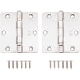 thumbnail image 1 of Stone Harbor Hardware 3-1/2" Ball-Bearing Door Hinges, 1/4" Radius Corner, Satin Nickel, 2-Pack, 1 of 6