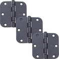 thumbnail image 1 of Stone Harbor Hardware 3-1/2" Ball-Bearing Door Hinges, 5/8" Radius Corner, Matte Black, 3-Pack, 1 of 4