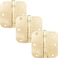 thumbnail image 1 of Stone Harbor Hardware 3-1/2" Ball-Bearing Door Hinges, 5/8" Radius Corner, Polished Brass, 3-Pack, 1 of 4