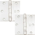 thumbnail image 1 of Stone Harbor Hardware 3-1/2" Ball-Bearing Door Hinges, Square Corner, Satin Nickel, 2-Pack, 1 of 4