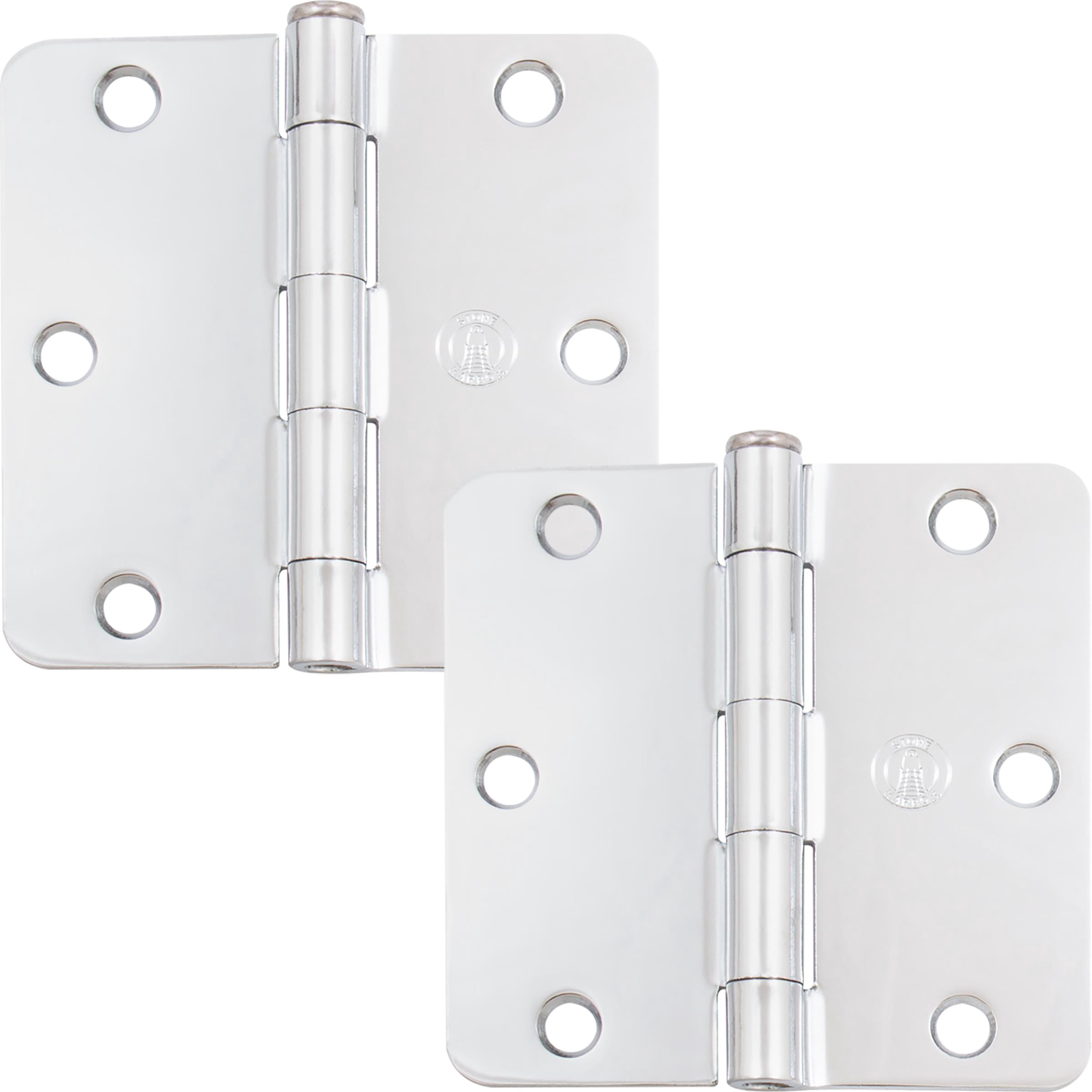 Charnières Inox Walsall – Lot De 2 – 3-1/2" X 3-1/2" – Bord Arrondi – Quincaillerie