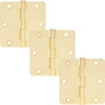thumbnail image 1 of Stone Harbor Hardware 3-1/2" Door Hinges, 1/4" Radius Corner, Satin Brass, 3-Pack, 1 of 4