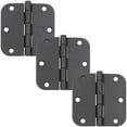 thumbnail image 1 of Stone Harbor Hardware 3-1/2" Door Hinges, 5/8" Radius Corner, Matte Black, 3-Pack, 1 of 4
