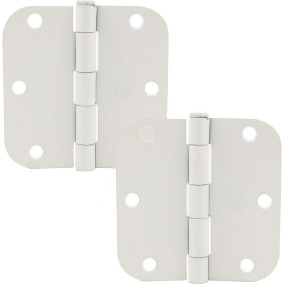 Stone Harbor Hardware 3-1/2" Door Hinges, 5/8" Radius Corner, White, 2-Pack