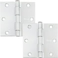 thumbnail image 1 of Stone Harbor Hardware 3-1/2" Door Hinges, Square Corner, Polished Chrome, 2-Pack, 1 of 4