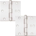 thumbnail image 1 of Stone Harbor Hardware 3-1/2" Door Hinges, Square Corner, Satin Nickel, 2-Pack, 1 of 4