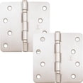 thumbnail image 1 of Stone Harbor Hardware 4" Ball-Bearing Door Hinges, 1/4" Radius Corner, Satin Nickel, 2-Pack, 1 of 4