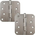thumbnail image 1 of Stone Harbor Hardware 4" Ball-Bearing Door Hinges, 5/8" Radius Corner, Antique Nickel, 2-Pack, 1 of 4