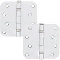thumbnail image 1 of Stone Harbor Hardware 4" Ball-Bearing Door Hinges, 5/8" Radius Corner, Polished Chrome, 2-Pack, 1 of 4