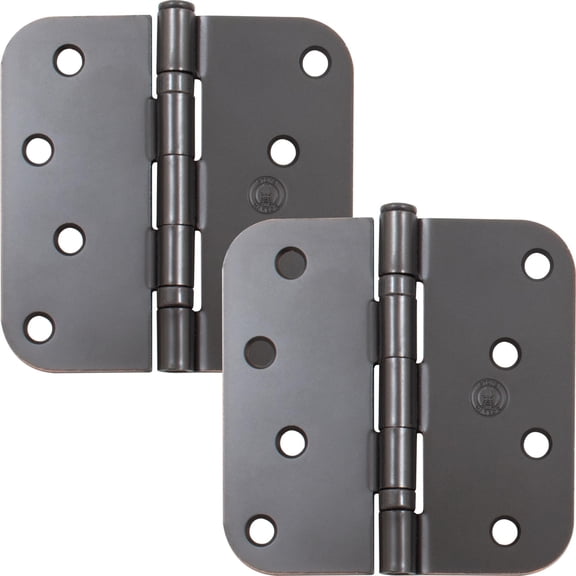 Stone Harbor Hardware 4" Ball-Bearing Door Hinges, 5/8" Radius Corner, Vintage Bronze, 2-Pack