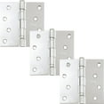 thumbnail image 1 of Stone Harbor Hardware 4" Ball-Bearing Door Hinges, Square Corner, Polished Chrome, 3-Pack, 1 of 4