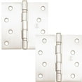 thumbnail image 1 of Stone Harbor Hardware 4" Ball-Bearing Door Hinges, Square Corner, Satin Nickel, 2-Pack, 1 of 4