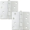 thumbnail image 1 of Stone Harbor Hardware 4" Door Hinges, 1/4" Radius Corner, Polished Chrome, 2-Pack, 1 of 4