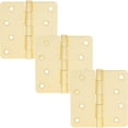 thumbnail image 1 of Stone Harbor Hardware 4" Door Hinges, 1/4" Radius Corner, Satin Brass, 3-Pack, 1 of 4
