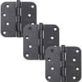 thumbnail image 1 of Stone Harbor Hardware 4" Door Hinges, 5/8" Radius Corner, Matte Black, 3-Pack, 1 of 5