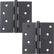 Stone Harbor Hardware 4" Door Hinges, Square Corner, Matte Black, 2-Pack