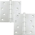 thumbnail image 1 of Stone Harbor Hardware 4" Door Hinges, Square Corner, Polished Chrome, 2-Pack, 1 of 4