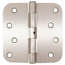 Stone Harbor Hardware Standard Hinge, Non-Removable Pin, 4 Inches, 5/8" Radius Corner, 2-Pack, Satin Nickel