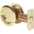 thumbnail image 1 of Stone Harbor Hardware Round Pocket Door Lock, Passage Function, 2-3/4" Backset, Polished Brass, 1 of 3