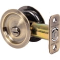 thumbnail image 1 of Stone Harbor Hardware Round Pocket Door Lock, Privacy Function, 2-3/8" Backset, Antique Brass, 1 of 3