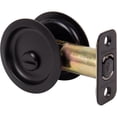 thumbnail image 1 of Stone Harbor Hardware Round Pocket Door Lock, Privacy Function, 2-3/8" Backset, Matte Black, 1 of 3
