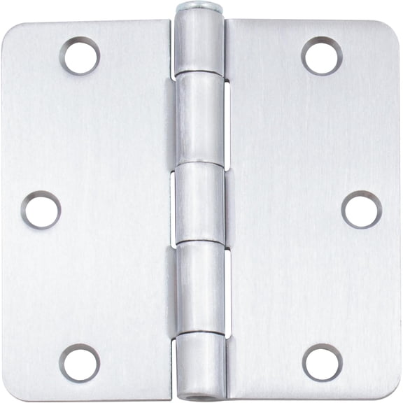 Stone Harbor Hardware Standard Hinge, 3-1/2 Inches, 1/4" Radius Corner, Bulk Pack (100 Each), Satin Chrome