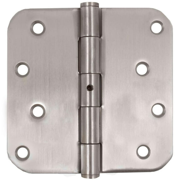 Stone Harbor Hardware Standard Hinge, Non-Removable Pin, 4 Inches, 5/8" Radius Corner, 2-Pack, Satin Stainless Steel