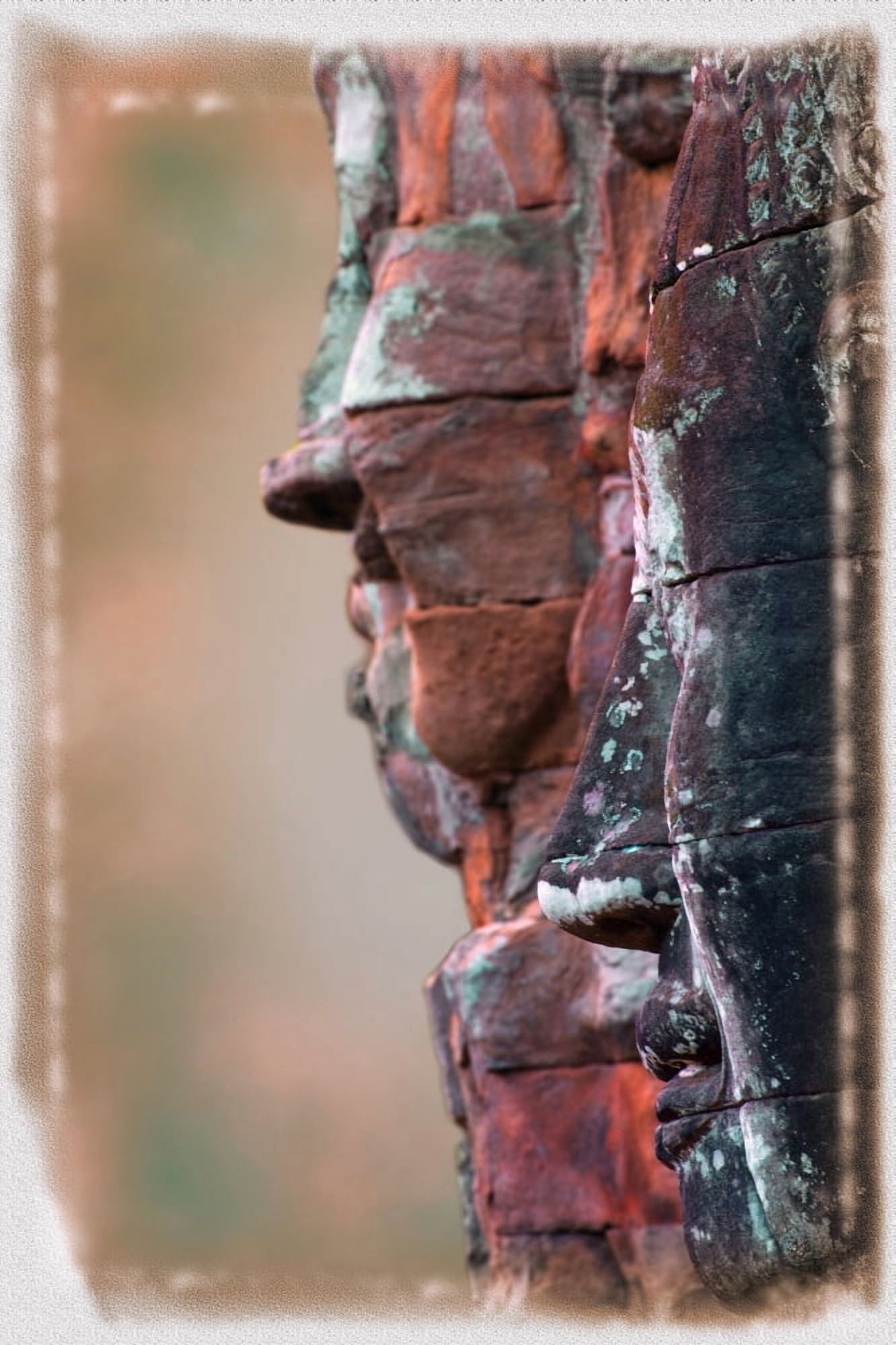 Stone Head At Bayon Temple Angkor Thom Siem Reap Cambodia Canvas Art - Carson Ganci  Design Pics (11 x 17)