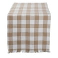 thumbnail image 1 of DII Heavyweight Check Fringe Table Runner, 1 of 4