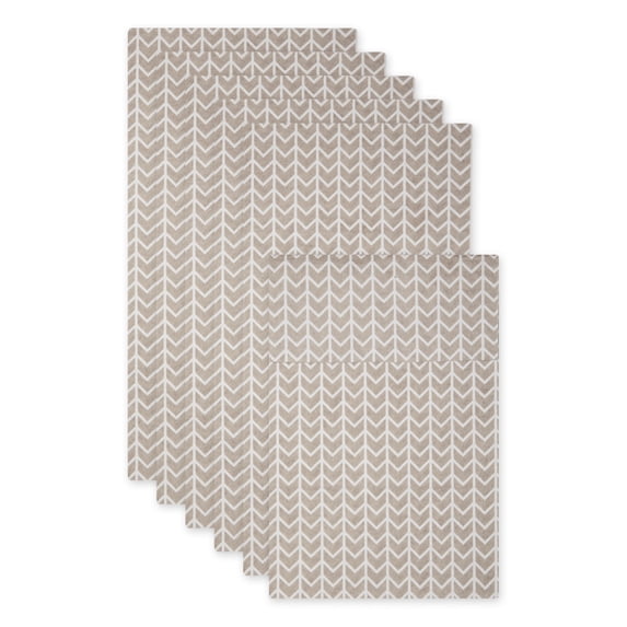 Stone Herringbone Print Fridge Liner (Set of 6)