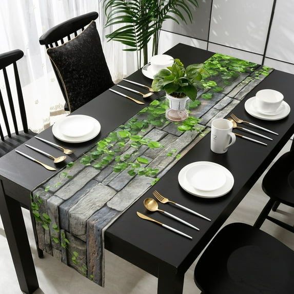 Stone Hot Spring Yellow Table Runner Luxury Home Dining Table Coffee Table Holiday Wedding Decoration Party Dinner Table Runner