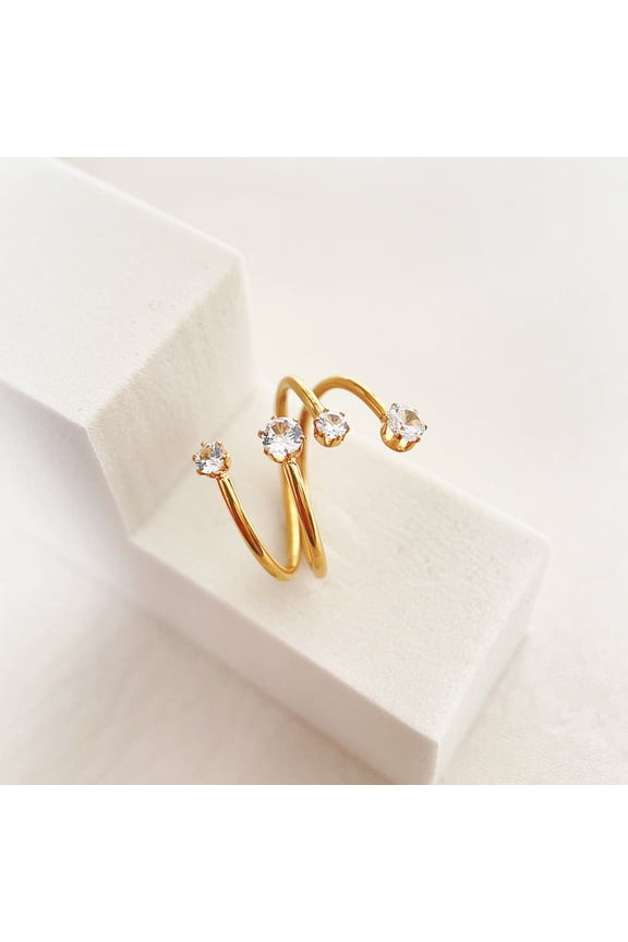 Stone Index Finger Ring Opening Adjustable Large Diamond Ring