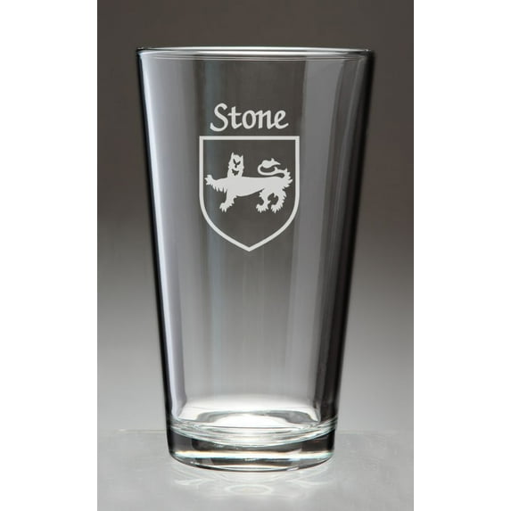 Stone Irish Coat of Arms Pint Glasses - Set of 4 (Sand Etched)