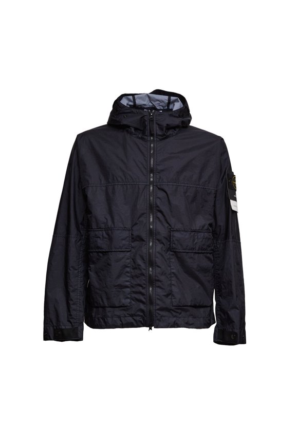Contemporary Black Polyamide Coat With Hood (Men's)