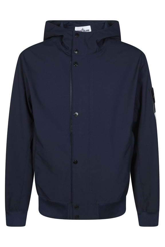 Cropped Blue Ribbed Cuffs Parka (Men's)