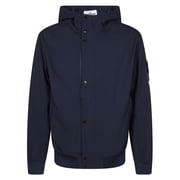 Stone Island Cropped Blue Ribbed Cuffs Parka Mens