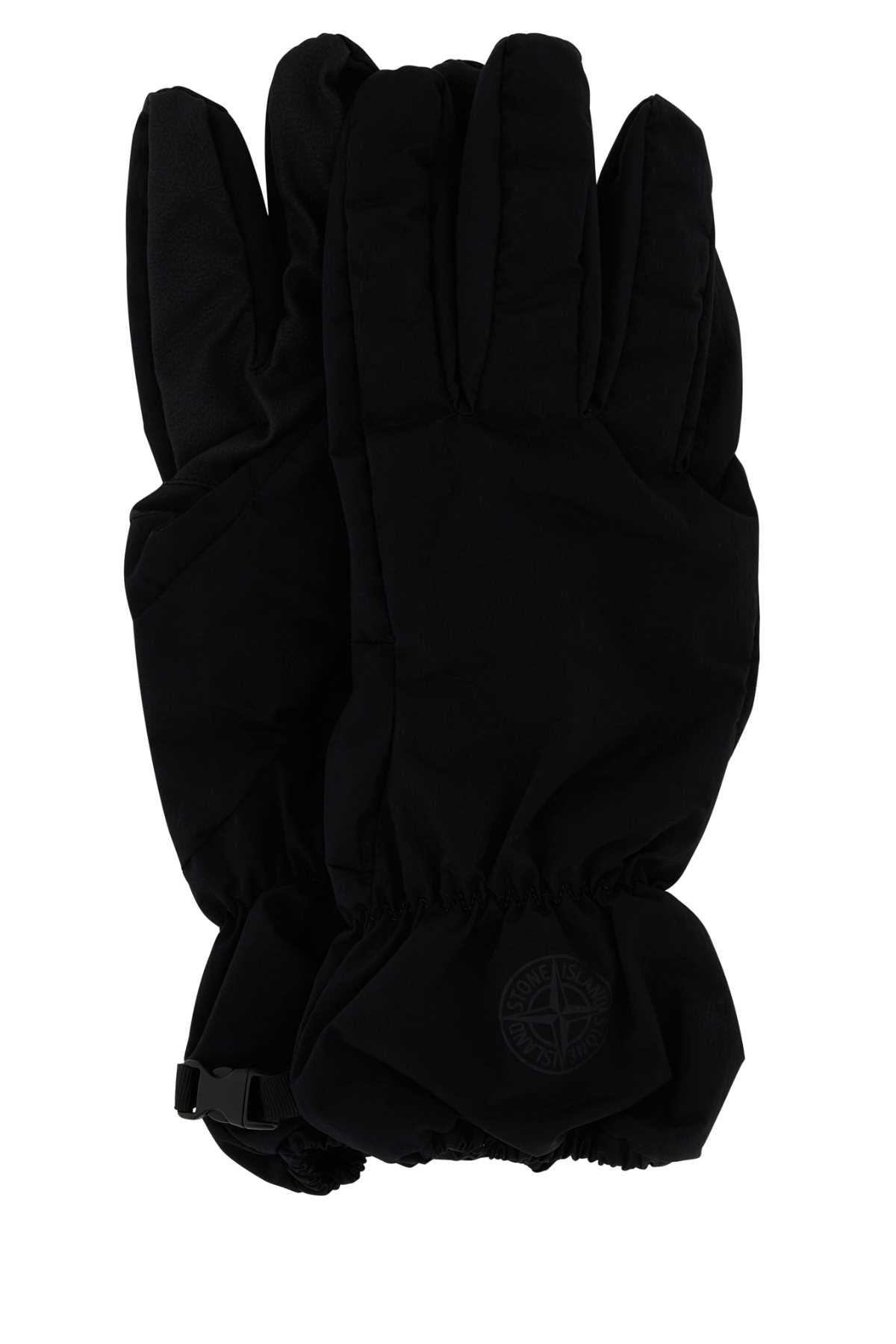 Stone Island Man Black Nylon Gloves