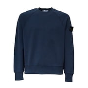 Stone Island Oversized Organic Cotton Fleece Sweatshirt With Iconic Badge Mens
