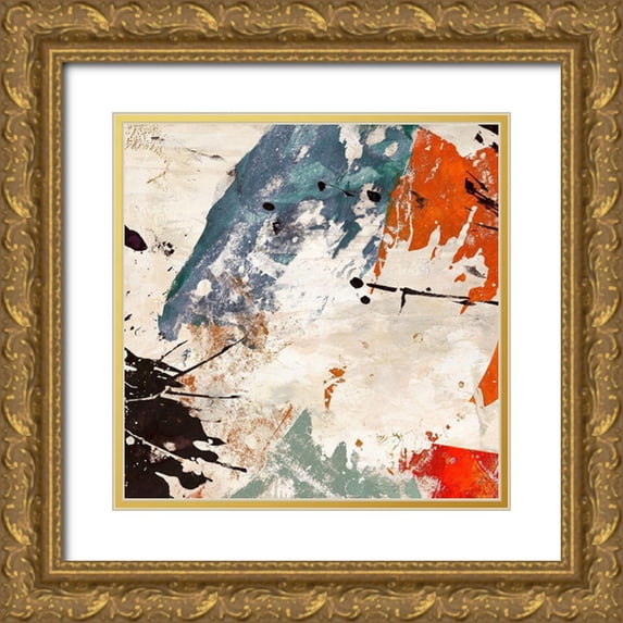 Stone, Jim 12x12 Gold Ornate Wood Framed with Double Matting Museum Art Print Titled - Colors Dancing I